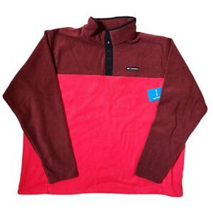 Columbia Steens Mountain Half Snap II Fleece Men’s 4X Red Rich Wine Black NWT